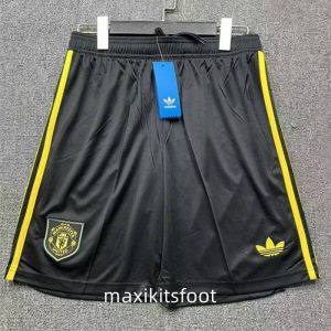 Short de foot Manchester United 2025 2026 Noir or