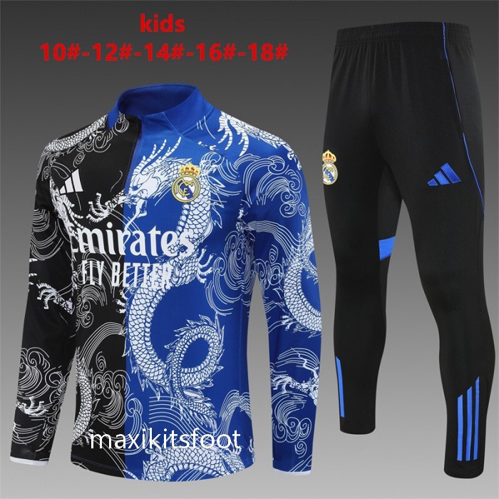 Survetement Real Madrid Enfant 2025 2026 bleu et noir