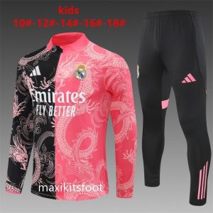 Survetement Real Madrid Enfant 2025 2026 rose et noir
