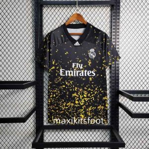 Maillot de foot Vintage Real Madrid 2020 2021 noir or